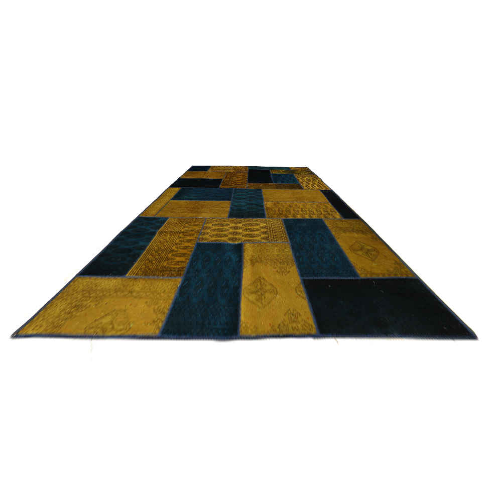 Tapis patchwork noué à la main persan vintage Blé