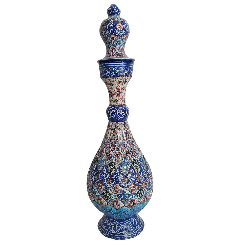 Bouteille décorative en cuivre - Émail Minakari persan Eslimi