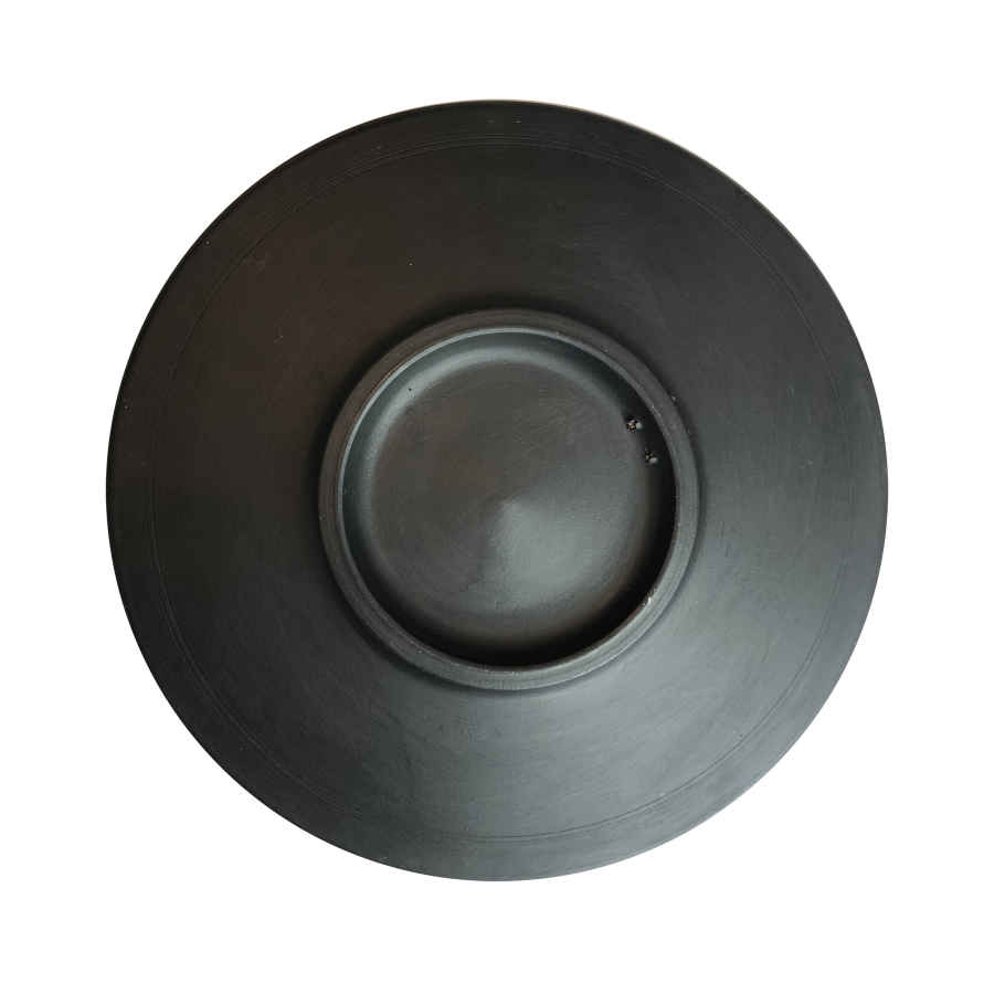 Assiette Décorative en Céramique Peinte à la Main Art Pointillé Mer