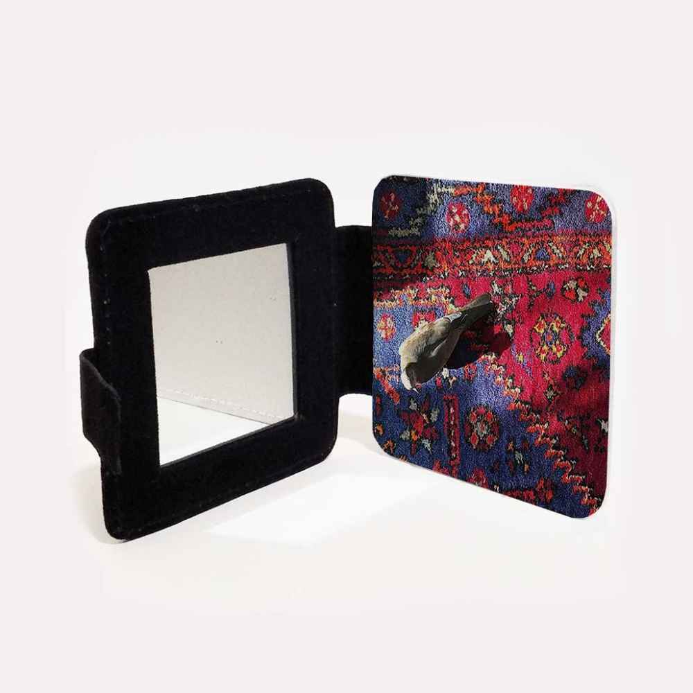 Miroir de poche avec motif Kabotar inspiré de la Perse