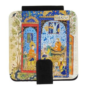 Miroir de poche avec art miniature inspiré de la Perse