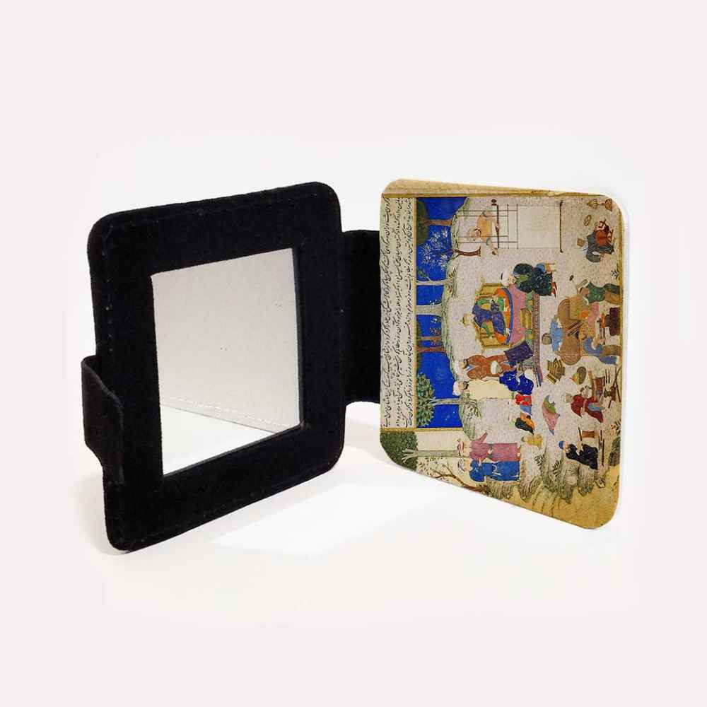 Miroir de poche avec motif Negar inspiré de la Perse