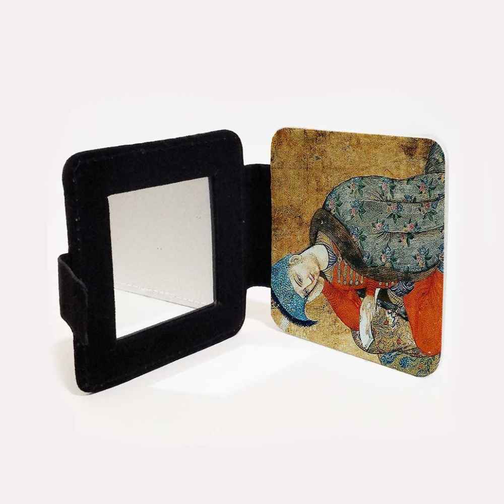 Miroir de poche avec motif Safavi inspiré de la Perse