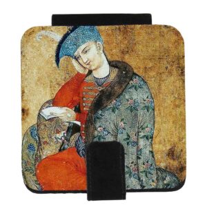 Miroir de poche avec motif Safavi inspiré de la Perse