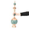 Bouteille décorative en cuivre - Artisanat persan avec incrustation de turquoise Ocean