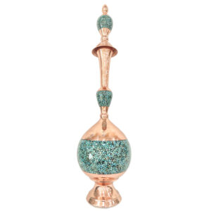 Bouteille décorative en cuivre – Artisanat persan avec incrustation de turquoise Ocean