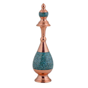 Bouteille décorative en cuivre – Artisanat persan avec incrustation de turquoise Shine