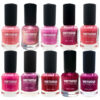 Vernis à ongles Halal finition brillante et pailletée et couleurs roses respirantes (10x)