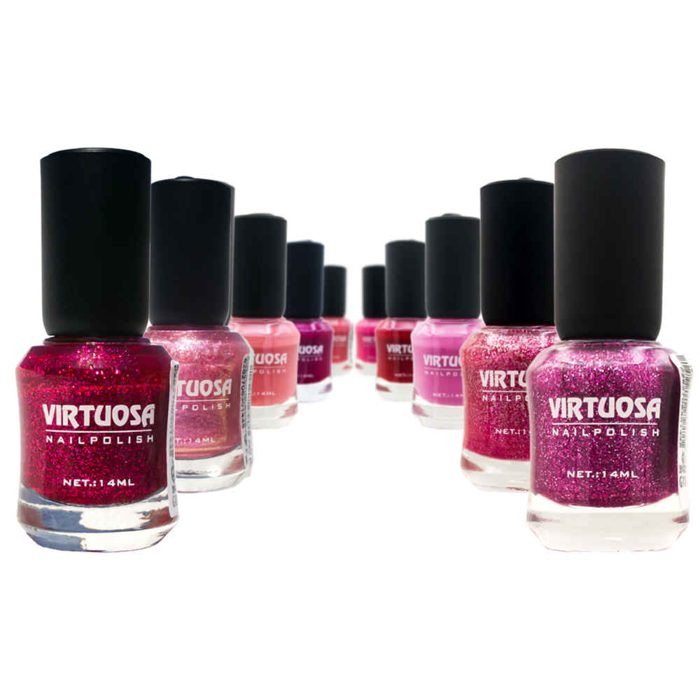 Vernis à ongles Halal finition brillante et pailletée et couleurs roses respirantes (10x)