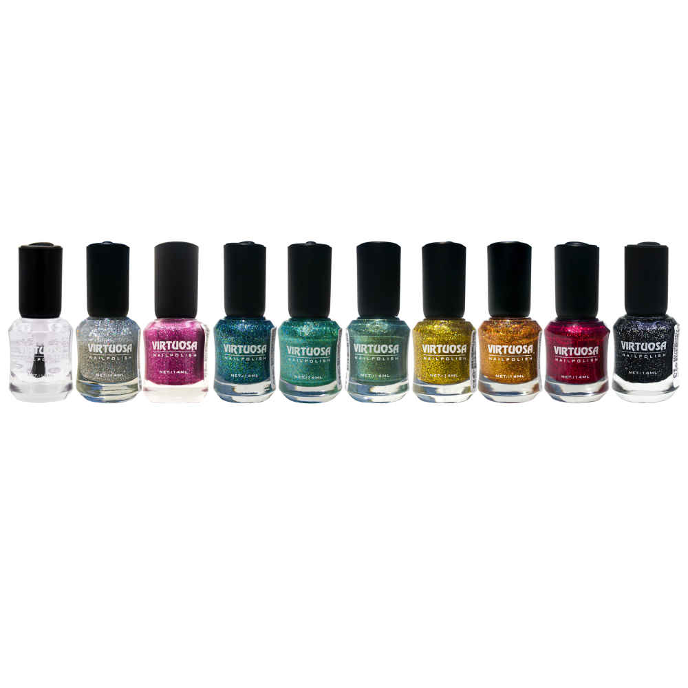 Vernis à ongles Halal finition pailletée et couleurs respirantes arc-en-ciel (10x)