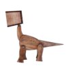 Lampe de bureau en bois fantaisie – dinosaure fait main et réglable