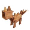 Lampe de bureau en bois fantaisie – stégosaure fait main et réglable