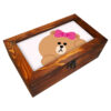 Coffret de Rangement pour Couverts en Bois Modèle Ourson Mignon