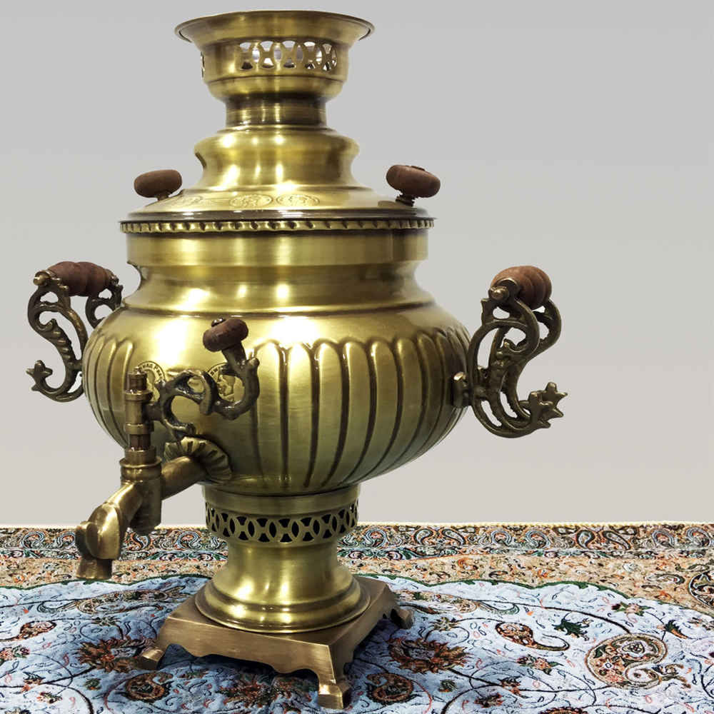 Samovar en laiton persan décoratif pour thé à charbon, 3 litres