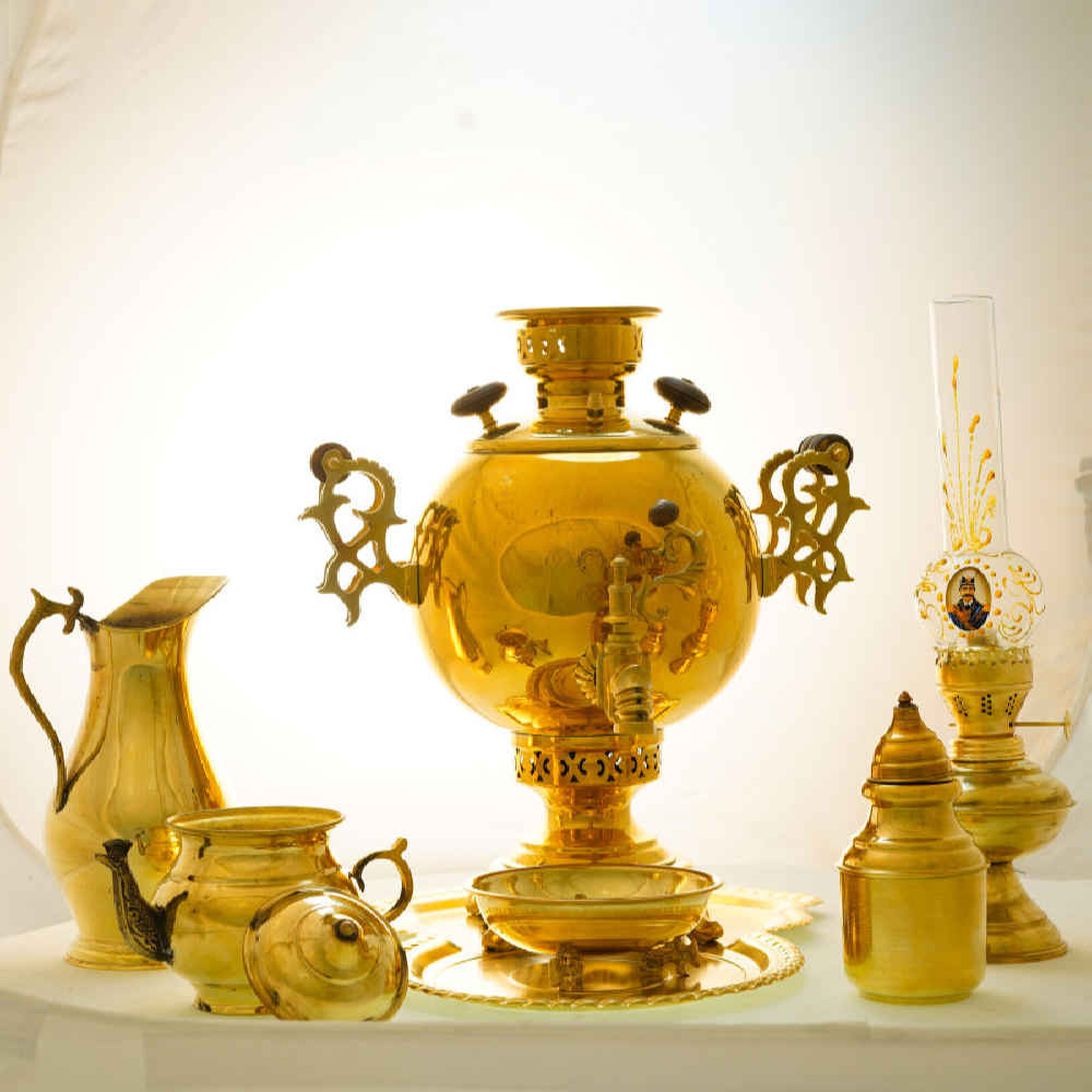 Samovar en laiton persan décoratif pour thé à charbon, 6 litres