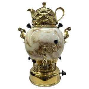 Machine à thé samovar à gaz avec théière design géométrique moderne marbre 6 litres