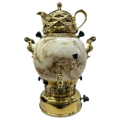 Machine à thé samovar à gaz avec théière design géométrique moderne marbre 6 litres