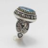 Bague en argent Topaze Bleue persane pour homme Foad