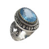 Bague en argent Topaze Bleue persane pour homme Foad