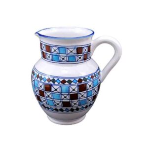 Pichet en porcelaine motif à carreaux Morvarid
