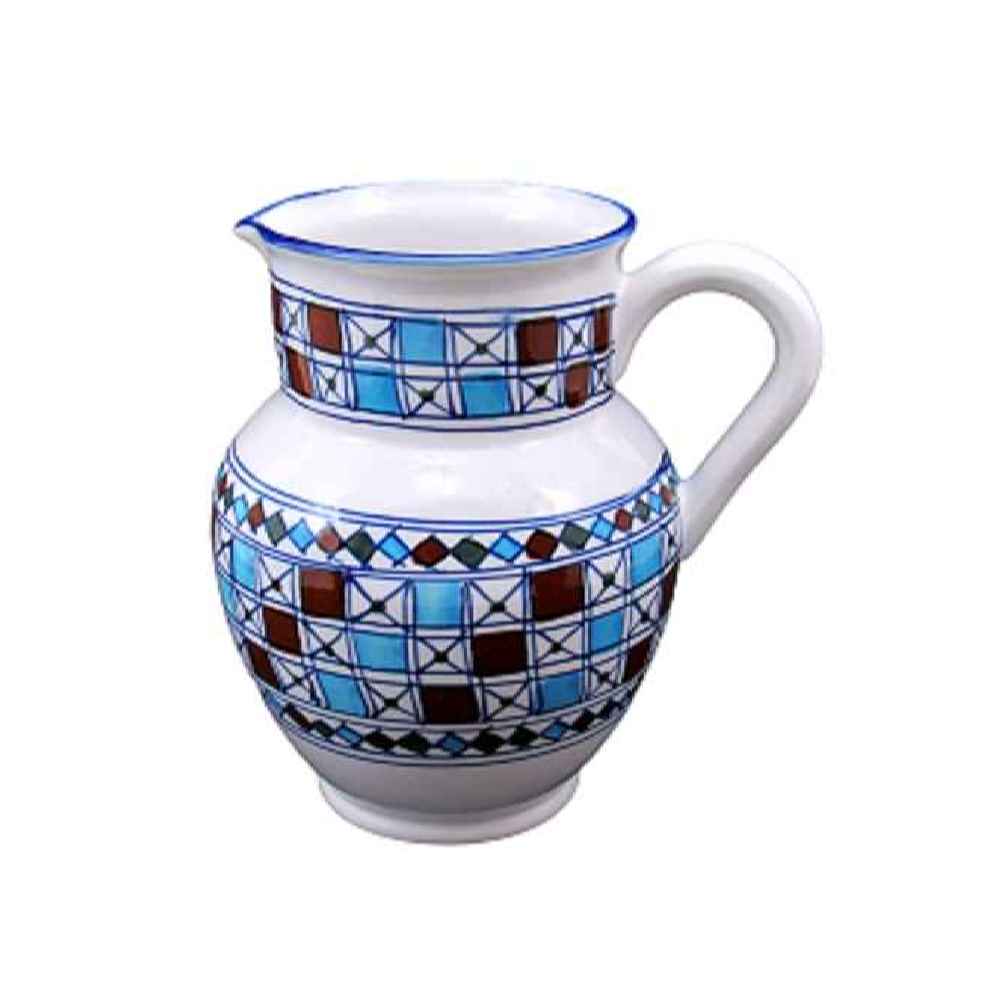 Pichet en porcelaine motif à carreaux Morvarid