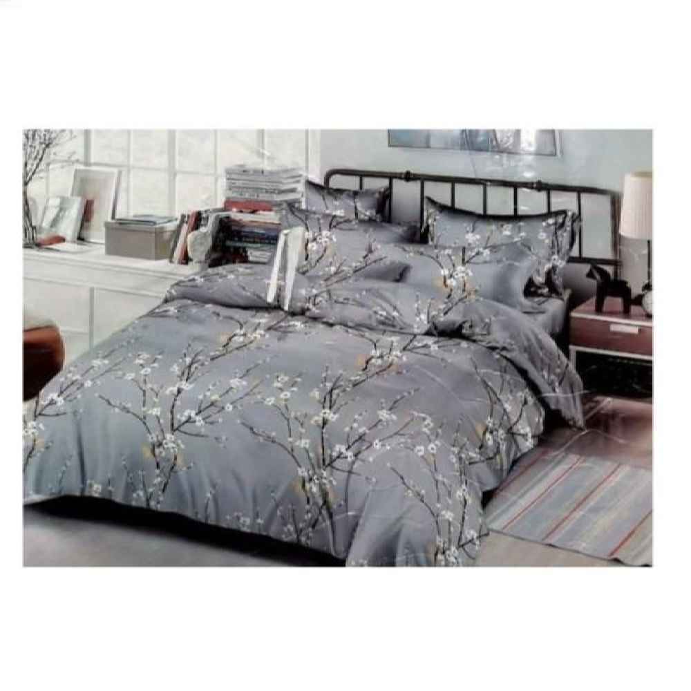 Housse de couette double en coton et polyester – Extra douce, modèle Floraison