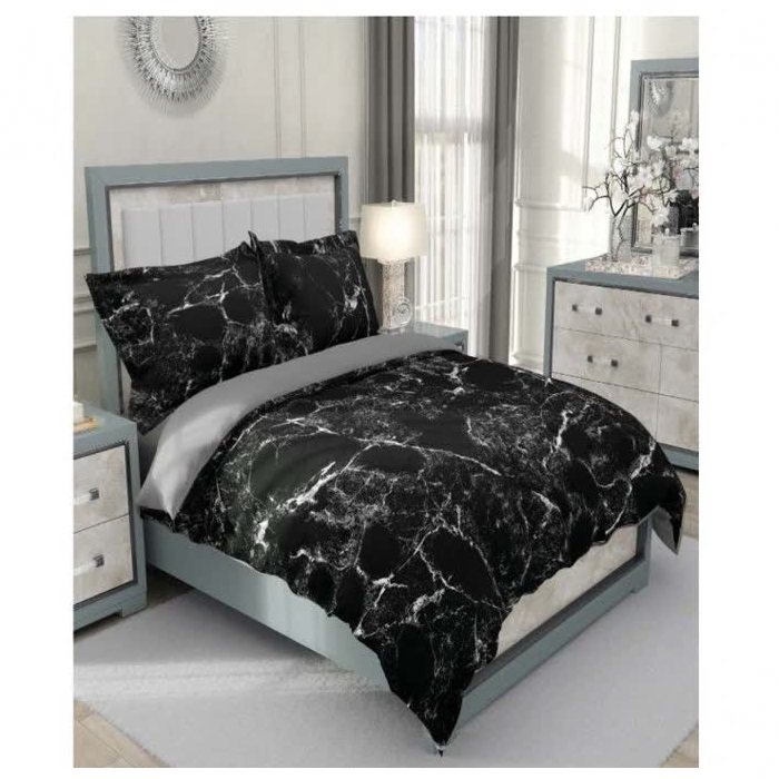 Housse de couette en coton et polyester – Super douce, modèle Granite