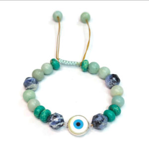 Bracelet Perlé pour Femme – Design Œil Protecteur