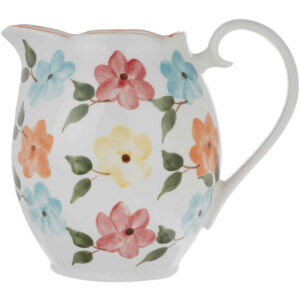 Pichet en Poterie Fait Main avec Motif Floral Bahar