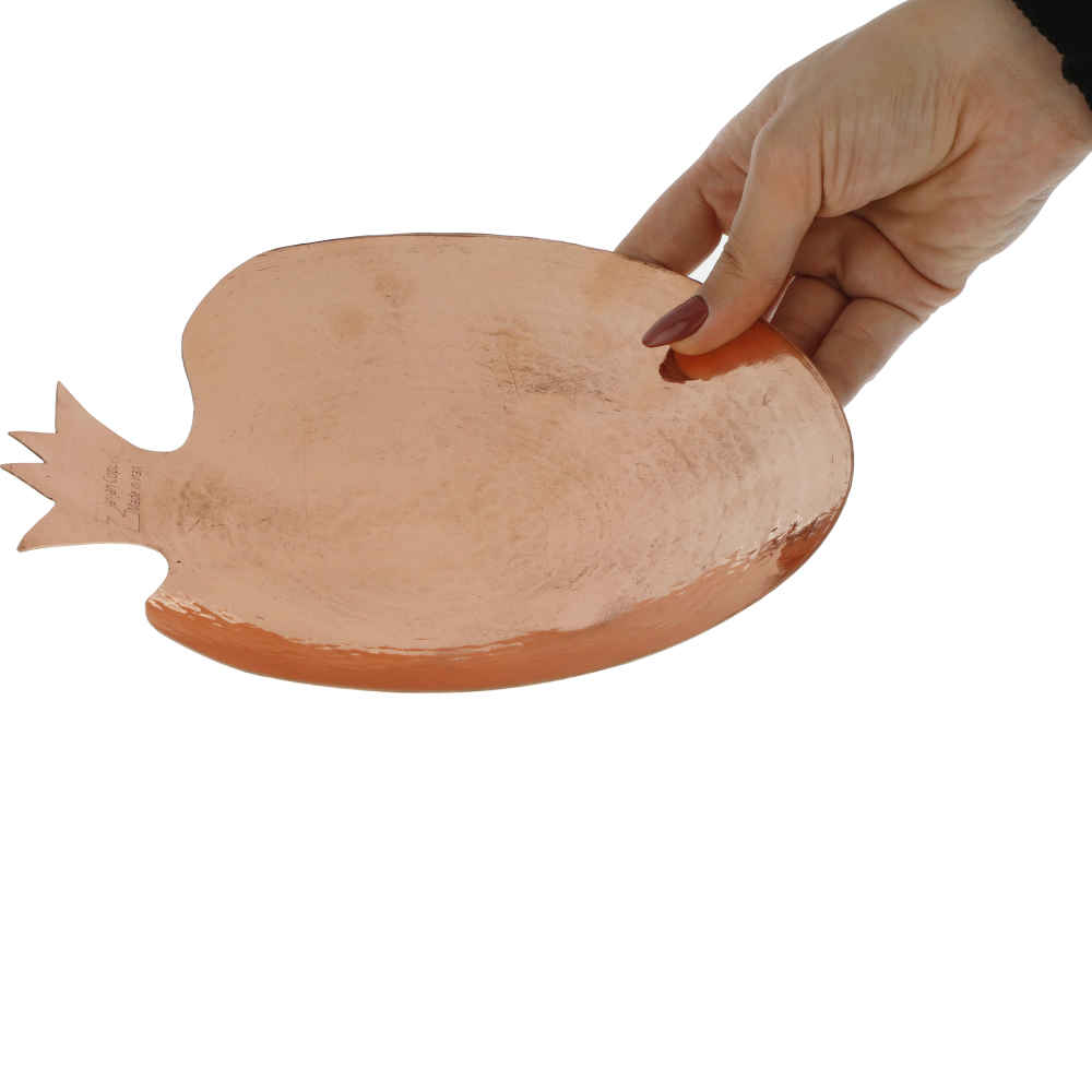 Plat de Service en Cuivre Martelé Atena