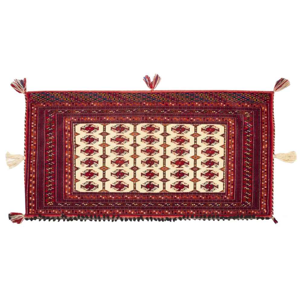 Housse de Coussin de Sol Torkaman Tissé à la Main - Poshti Traditionnel