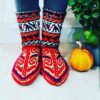 Chaussettes en coton tissées à la main perses pour femmes tricotées Koohnavardi