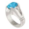 Bague en argent Topaze Bleue persane pour homme Dara