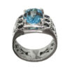 Bague en argent Topaze Bleue persane pour homme Vala