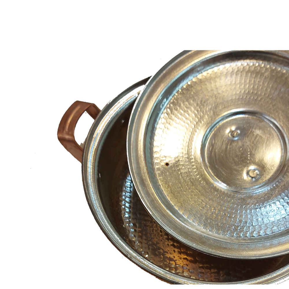 Poêle à Sauter Persane en Cuivre – Fabriquée à la Main avec Couvercle (Modèle Artin)