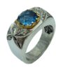 Bague en argent Topaze Bleue persane pour homme Farhad