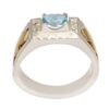 Bague en argent Topaze Bleue persane pour homme Karim