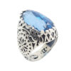 Bague en argent Topaze Bleue persane pour homme Shams