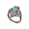 Bague en argent Topaze Bleue pour femme Dorna