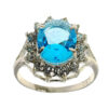 Bague en argent Topaze Bleue pour femme Sahar