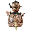 Samovar de thé en cuivre persan décoratif avec théière gravée