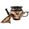Samovar de thé en cuivre persan décoratif avec théière gravée