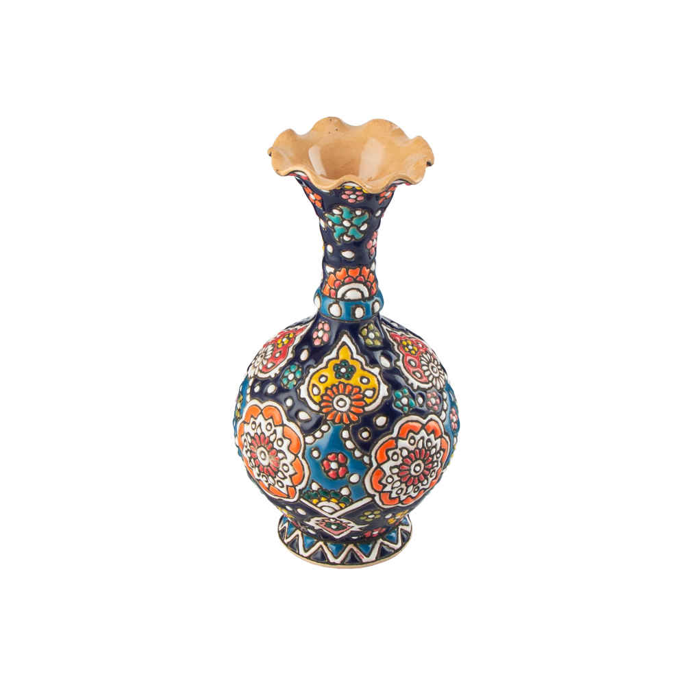 Vase décoratif peint à la main avec émail Minakari persan Sheypoori