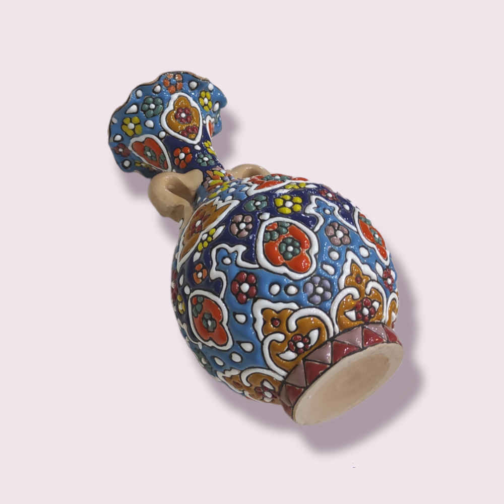 Vase décoratif peint à la main avec émail Minakari persan Tanaz