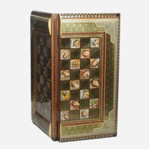 Plateau d’Échecs en Marqueterie Persane Modèle Visages