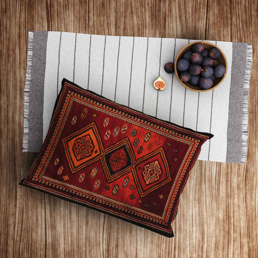 Taie d’oreiller en velours persan – Taille standard modèle Gilim – Touche sophistiquée (x2)