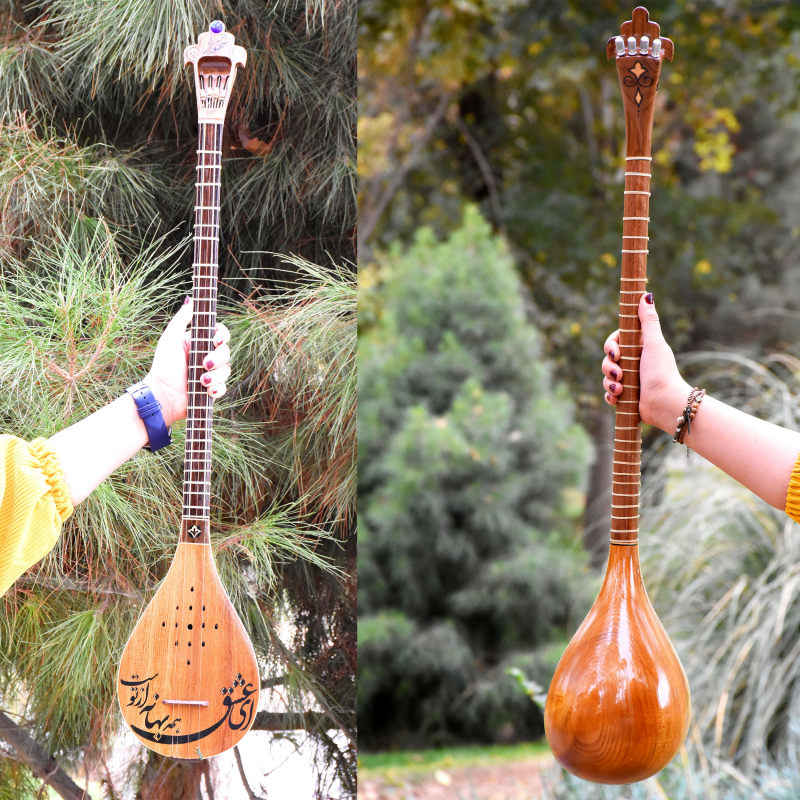 Instrument à cordes Setâr persan – Fabriqué à la main par Iransaz, Modèle Shahnavaz