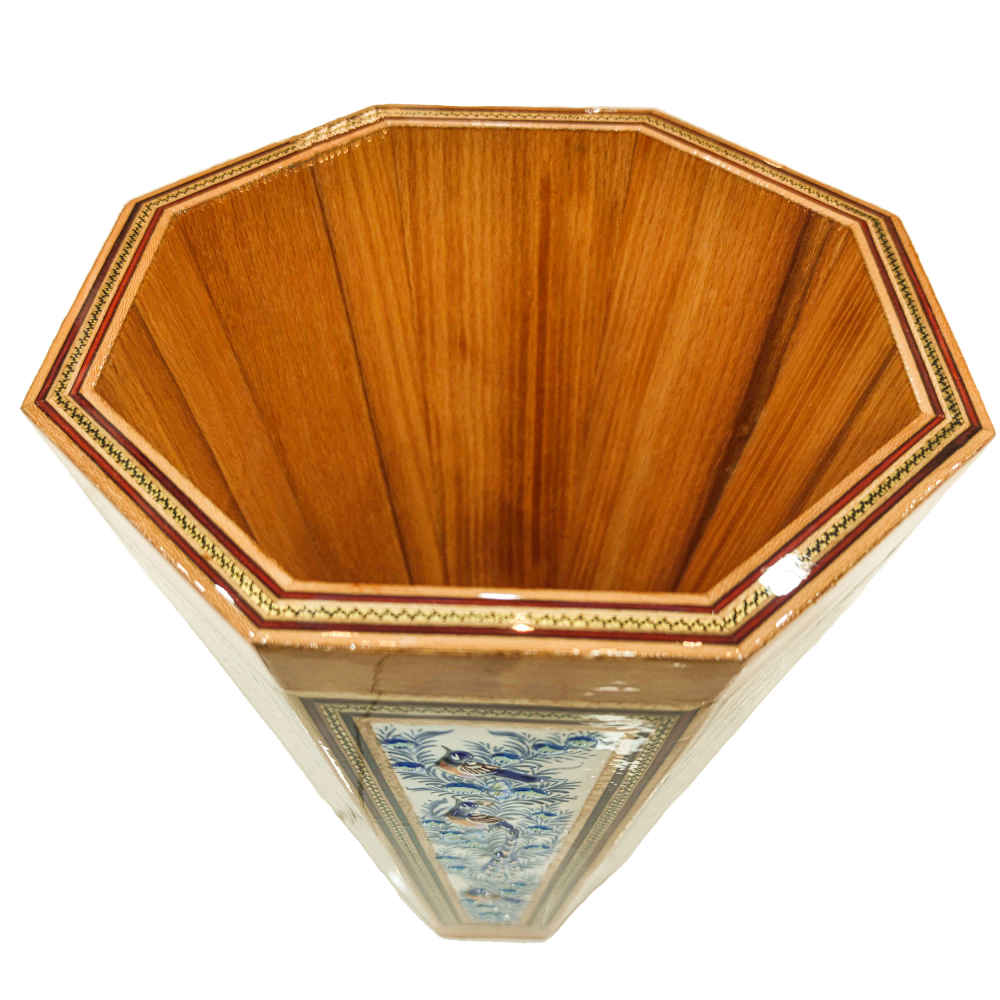 Corbeille à papier en bois persan – Style Kiarash en Khatamkari