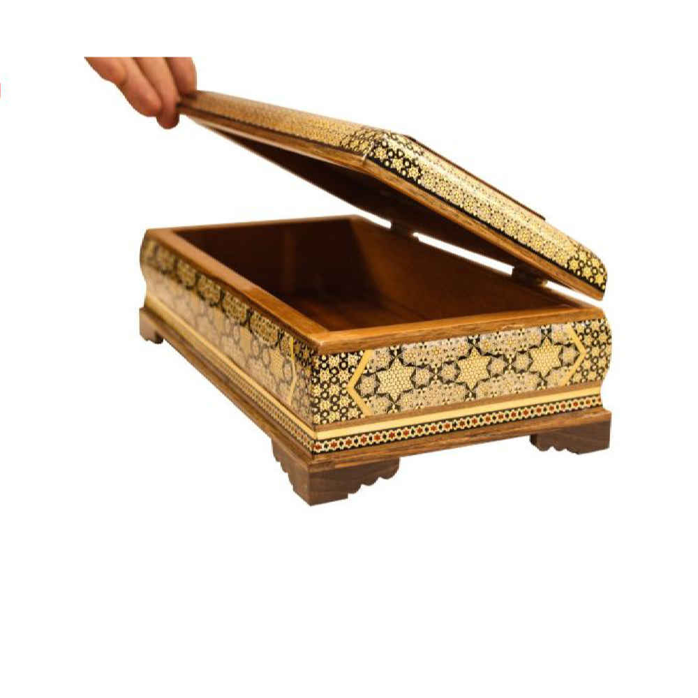 Ensemble corbeille et boîte à mouchoirs – Khatamkari Doré