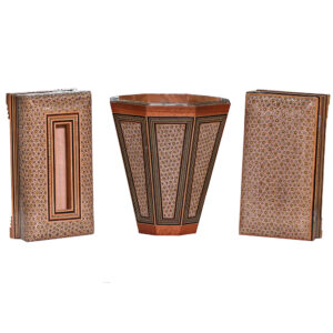 Ensemble corbeille et boîte à mouchoirs – Khatamkari modèle Rana